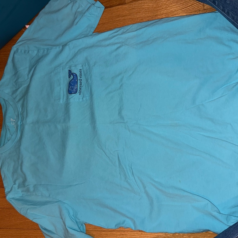 Vineyard Vines Teal Crew Neck Tee - Picture 2 of 5